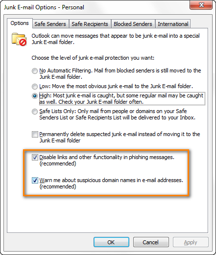 Unable To Get Into Customize Junk Mail Preferences In Outlook 2016 For Mac